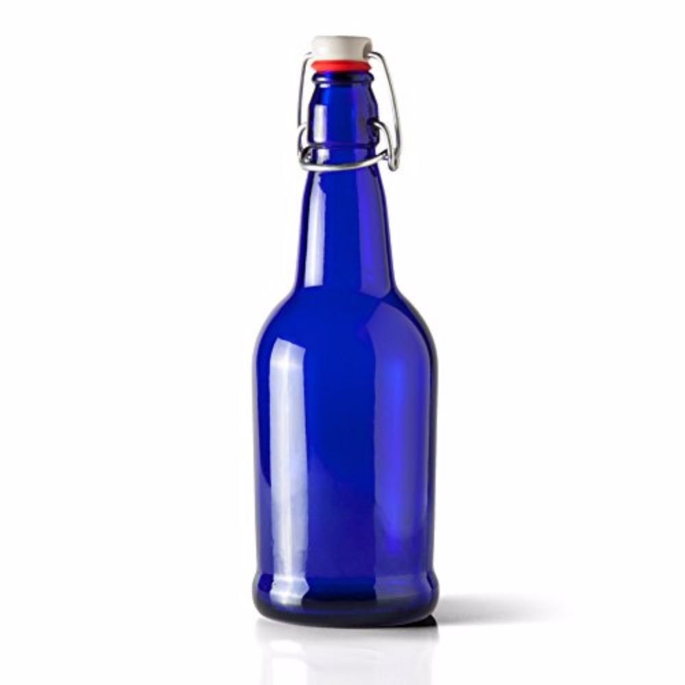 Amazon.com: 16 oz Blue Beer Bottle's with EZ Flip Top Cap - Case
